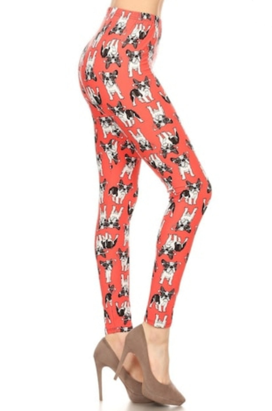 Coral Bulldog Buttery Soft Brushed Leggings