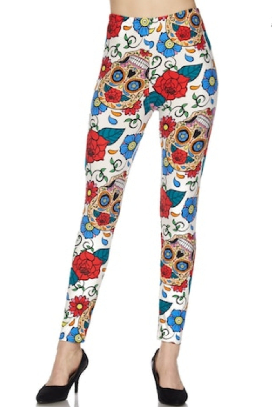 Dreamy Sugar Skulls Buttery Soft Brushed Leggings