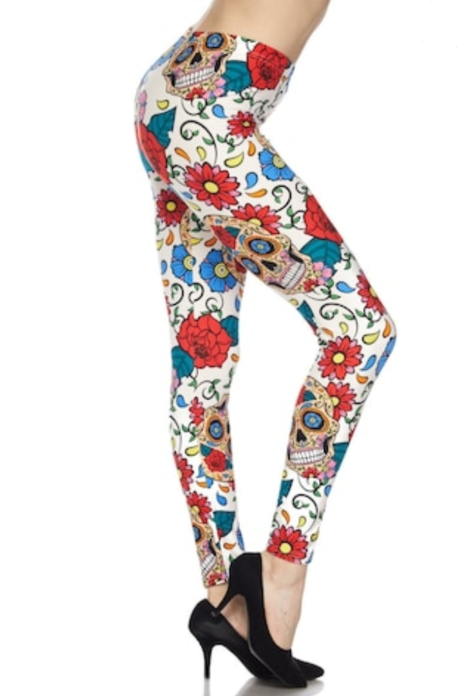 Dreamy Sugar Skulls Buttery Soft Brushed Leggings