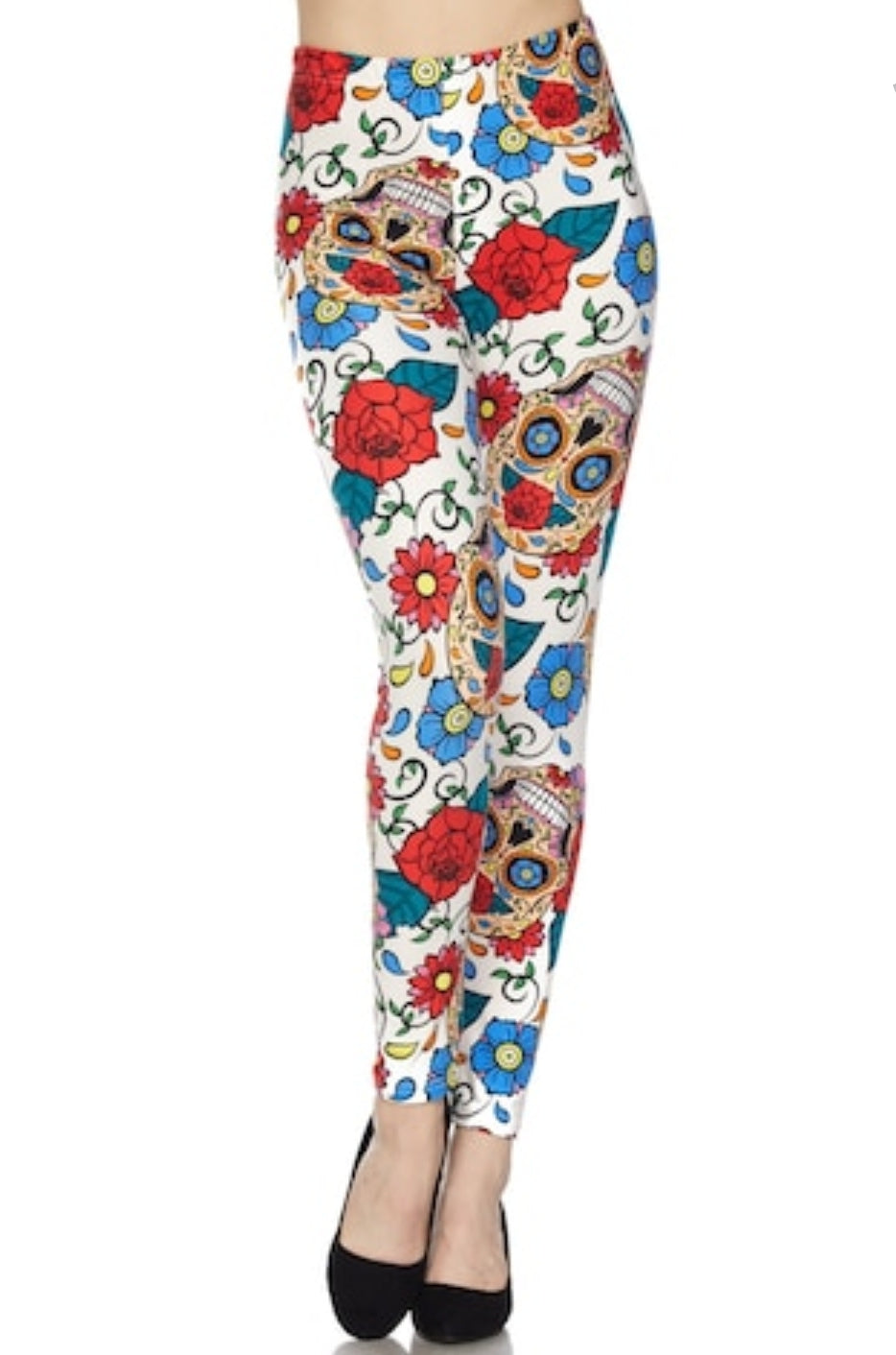 Dreamy Sugar Skulls Buttery Soft Brushed Leggings