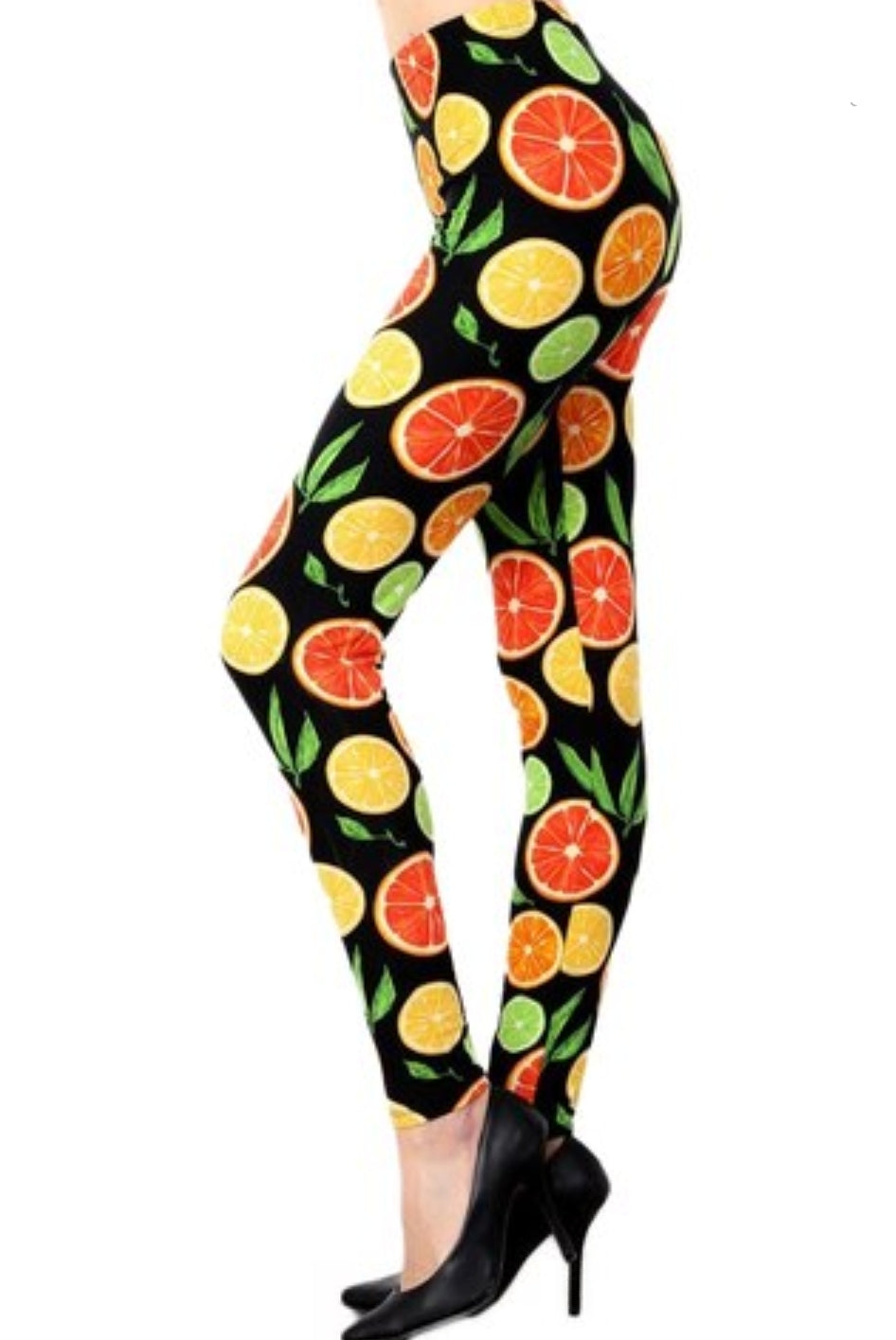 Citrus Fruits Buttery Soft Brushed Leggings