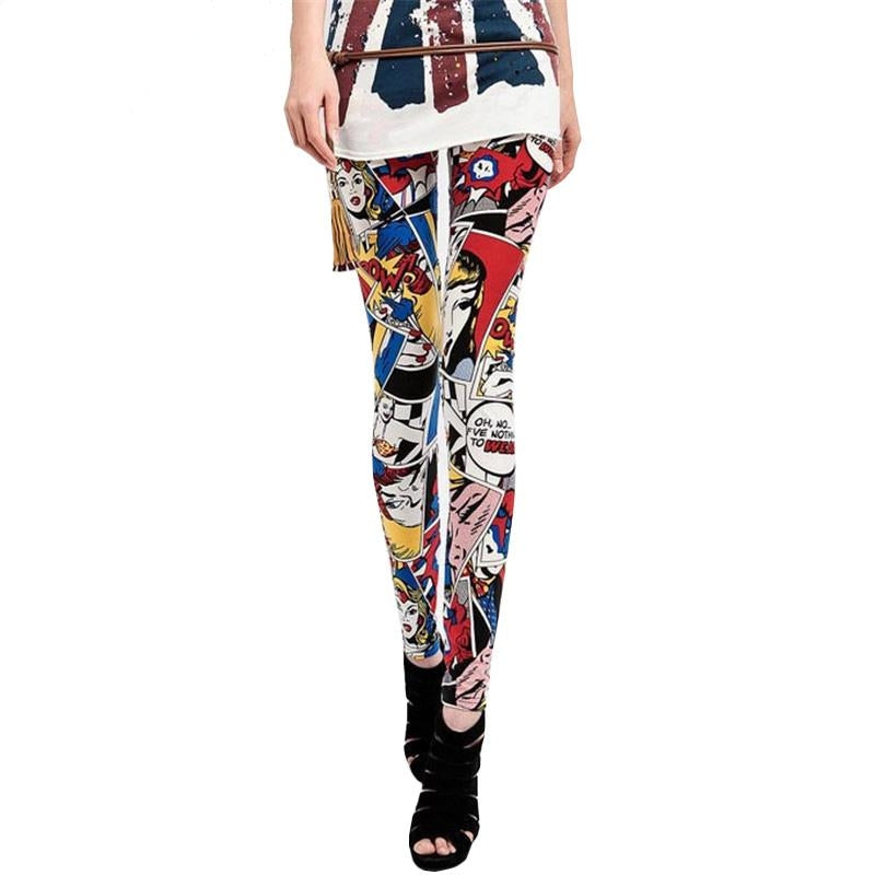 Cute Comic Book Milk Silk Leggings