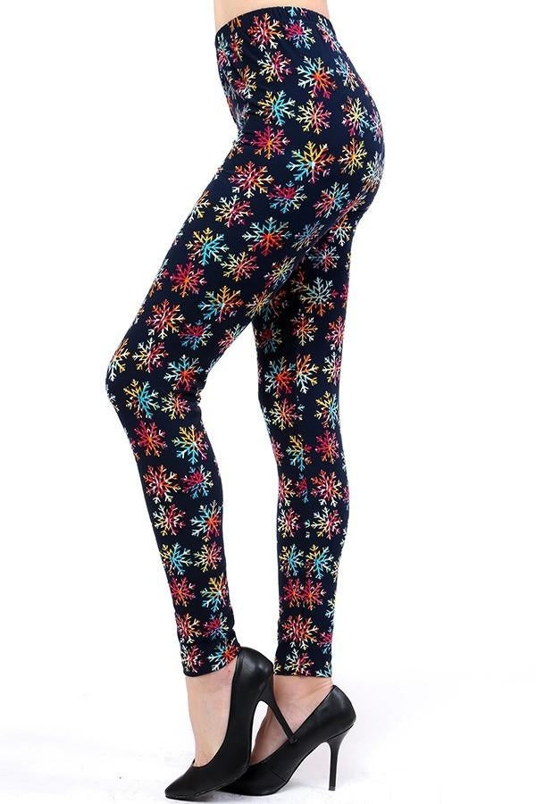 Pretty Colorful Snowflake Buttery Soft Leggings