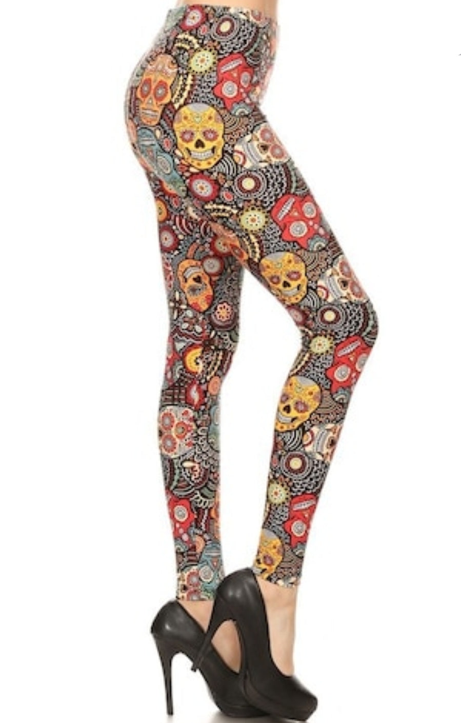 Mango Sugar Skull Super Soft Brushed Leggings