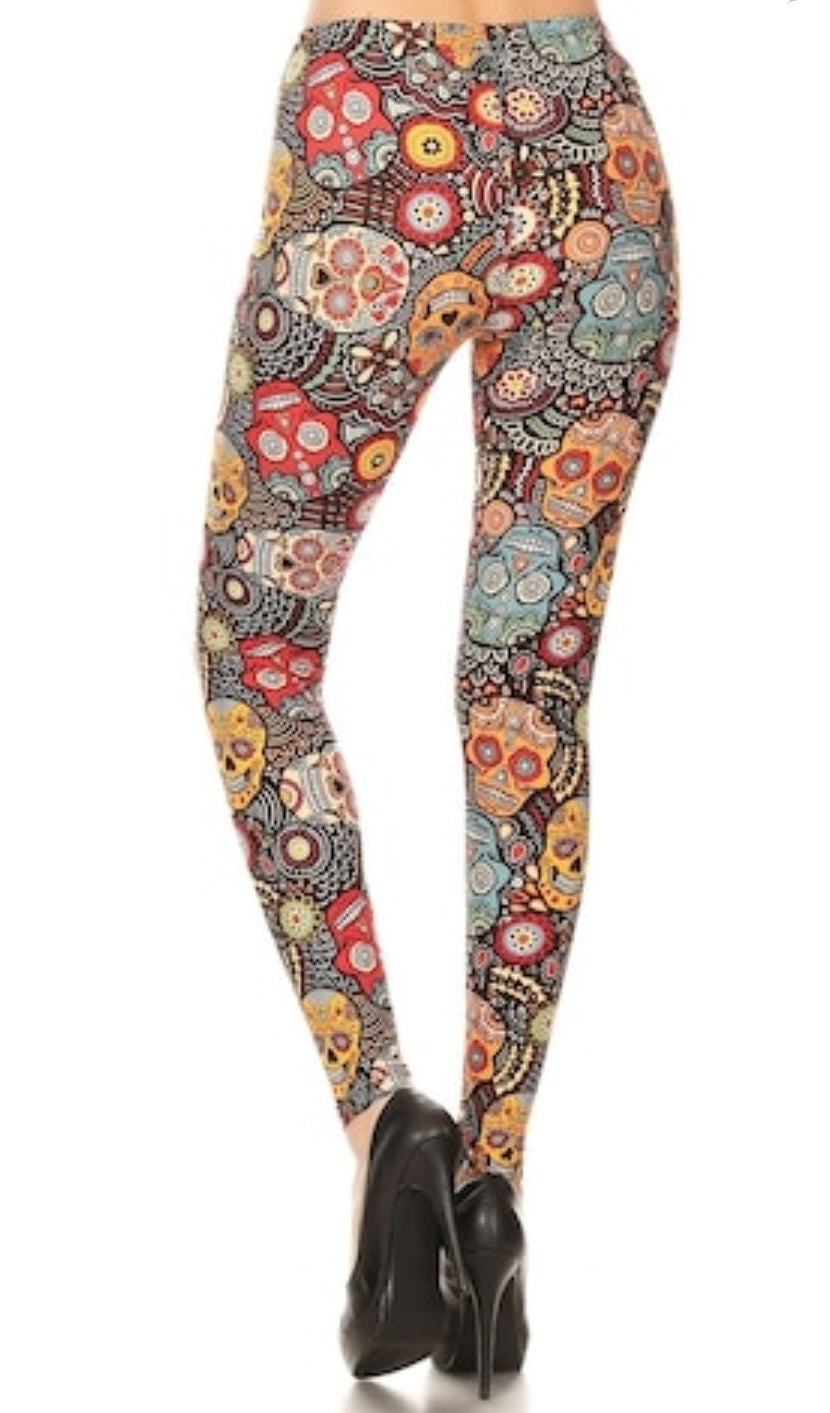 Mango Sugar Skull Super Soft Brushed Leggings