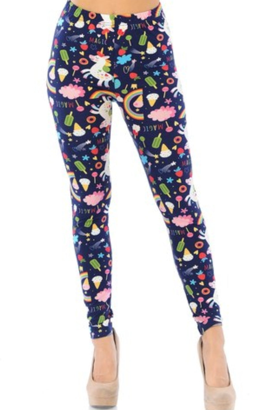 Delicious Treats & Unicorns Super Soft Brushed Leggings