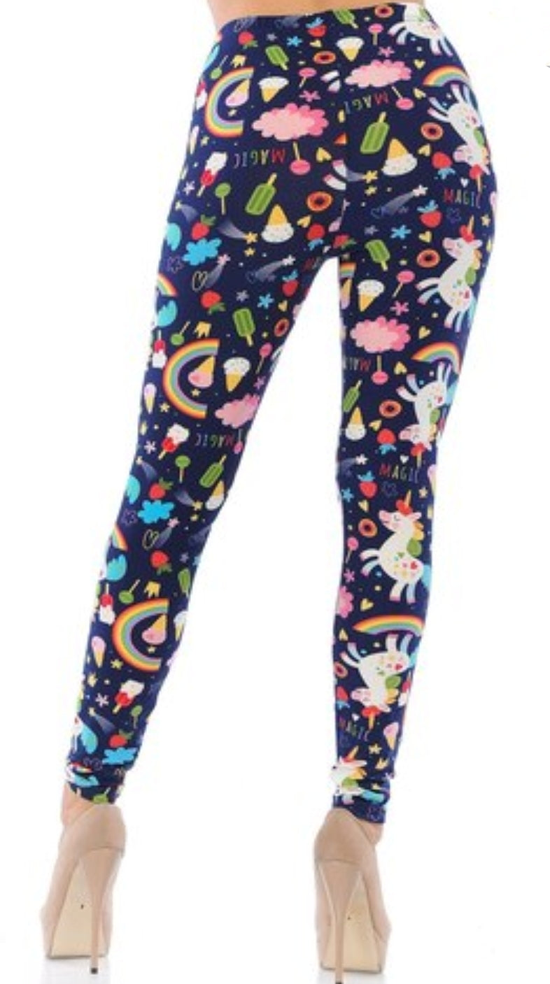 Delicious Treats & Unicorns Super Soft Brushed Leggings