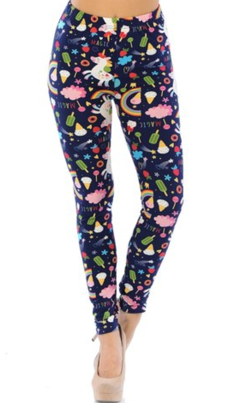 Delicious Treats & Unicorns Super Soft Brushed Leggings