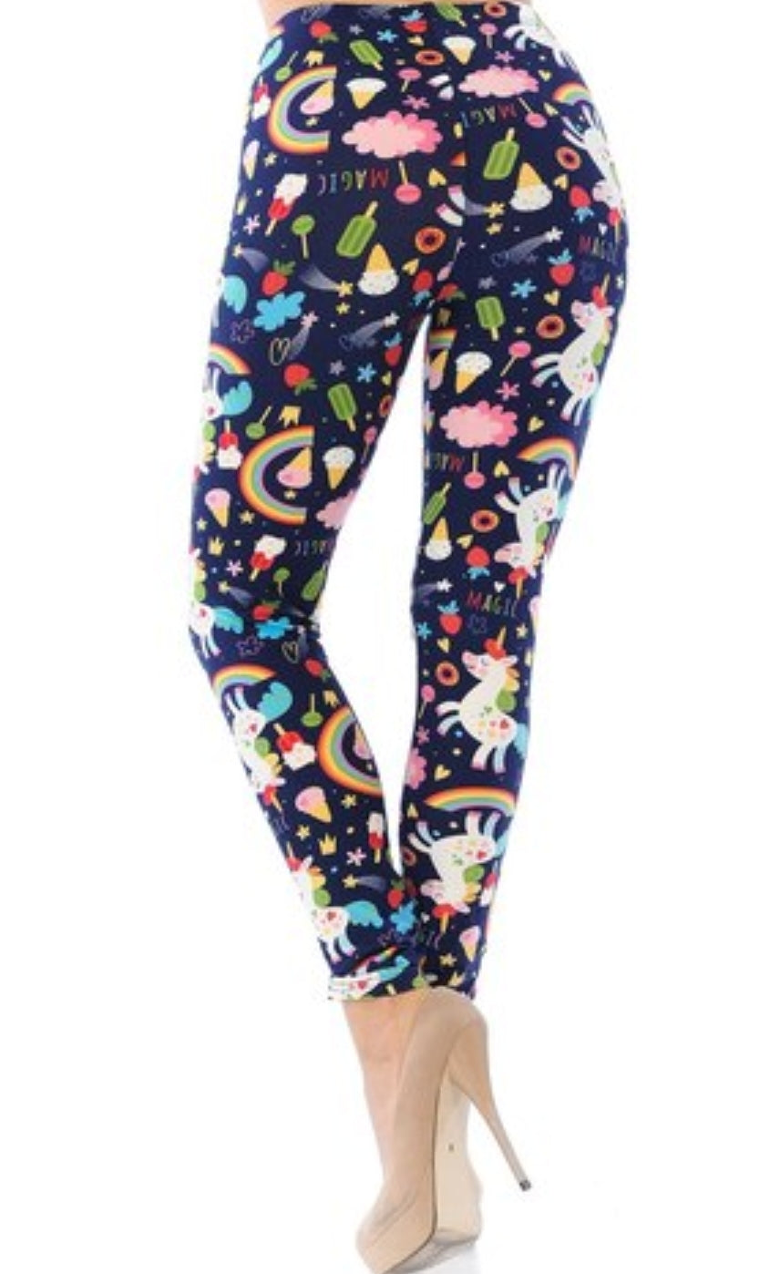 Delicious Treats & Unicorns Super Soft Brushed Leggings