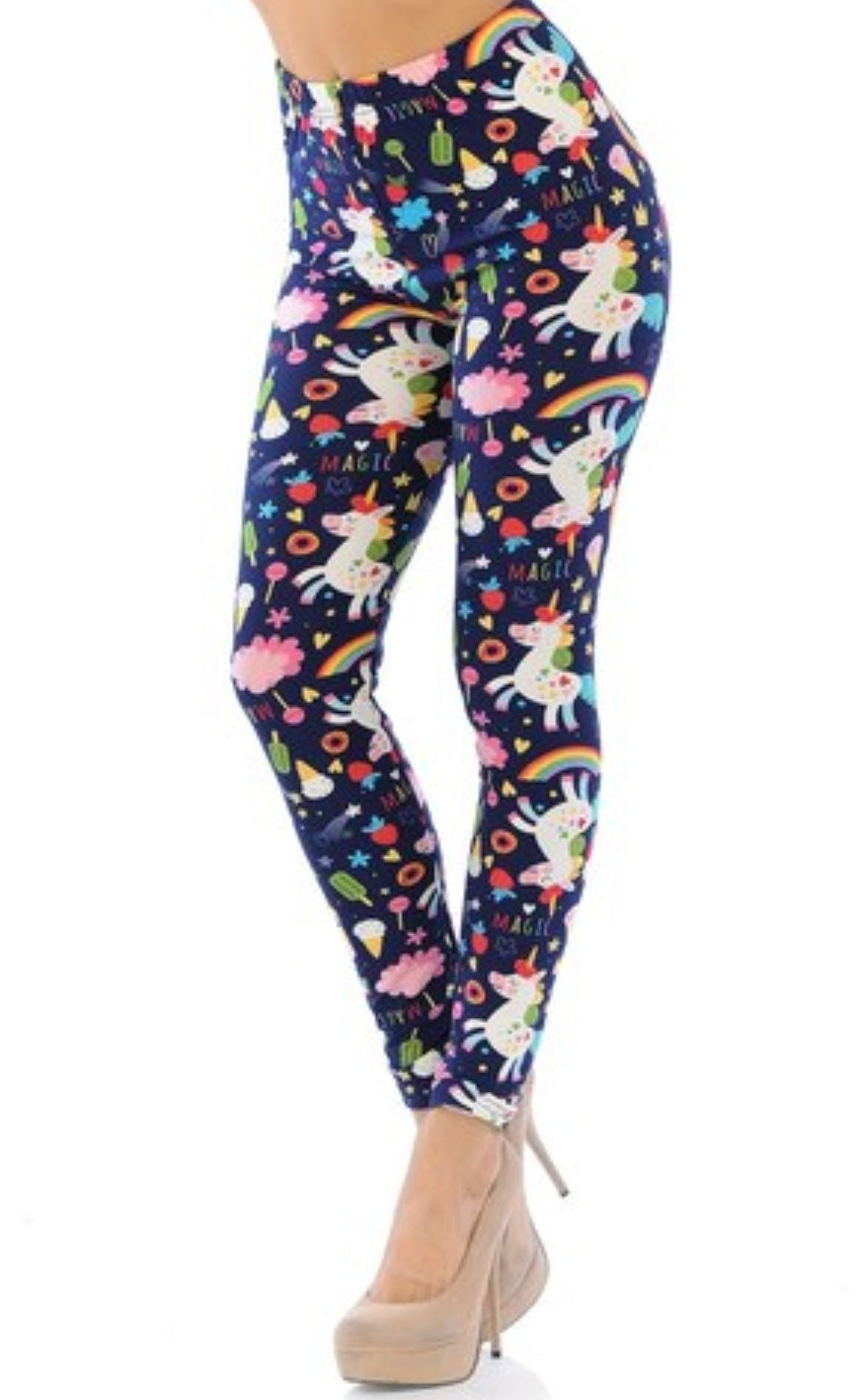 Delicious Treats & Unicorns Super Soft Brushed Leggings