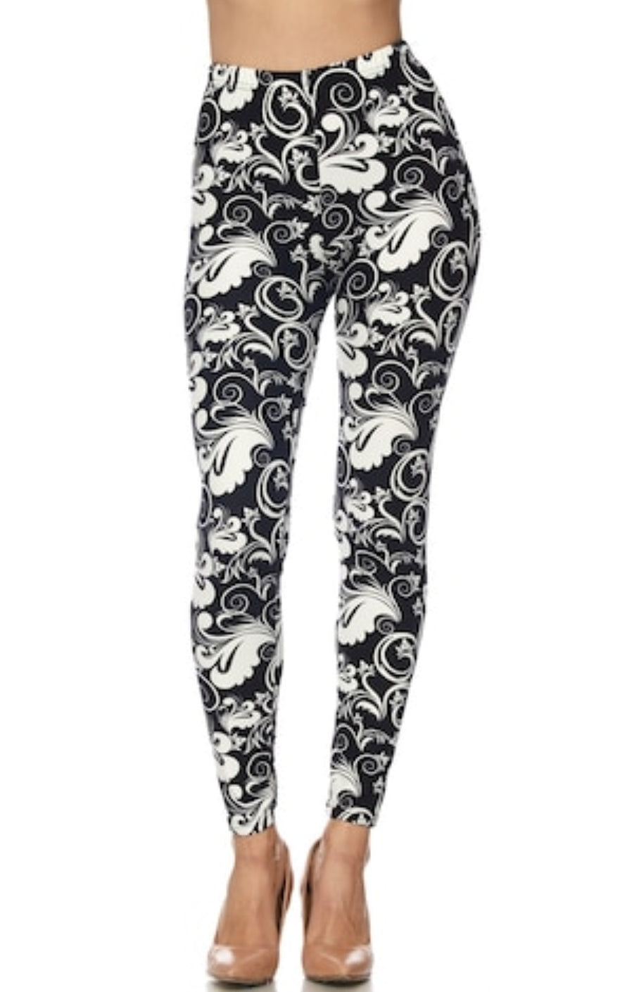 Floral Damask Super Soft Brushed Leggings