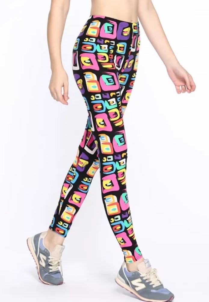 Colorful Blocks Buttery Soft Brushed Leggings