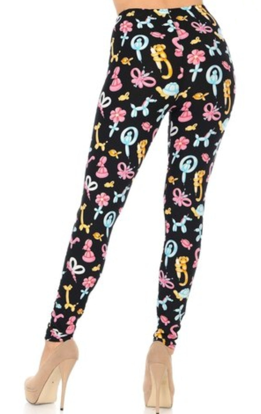 Cute Balloon Animals Buttery Soft Brushed Leggings