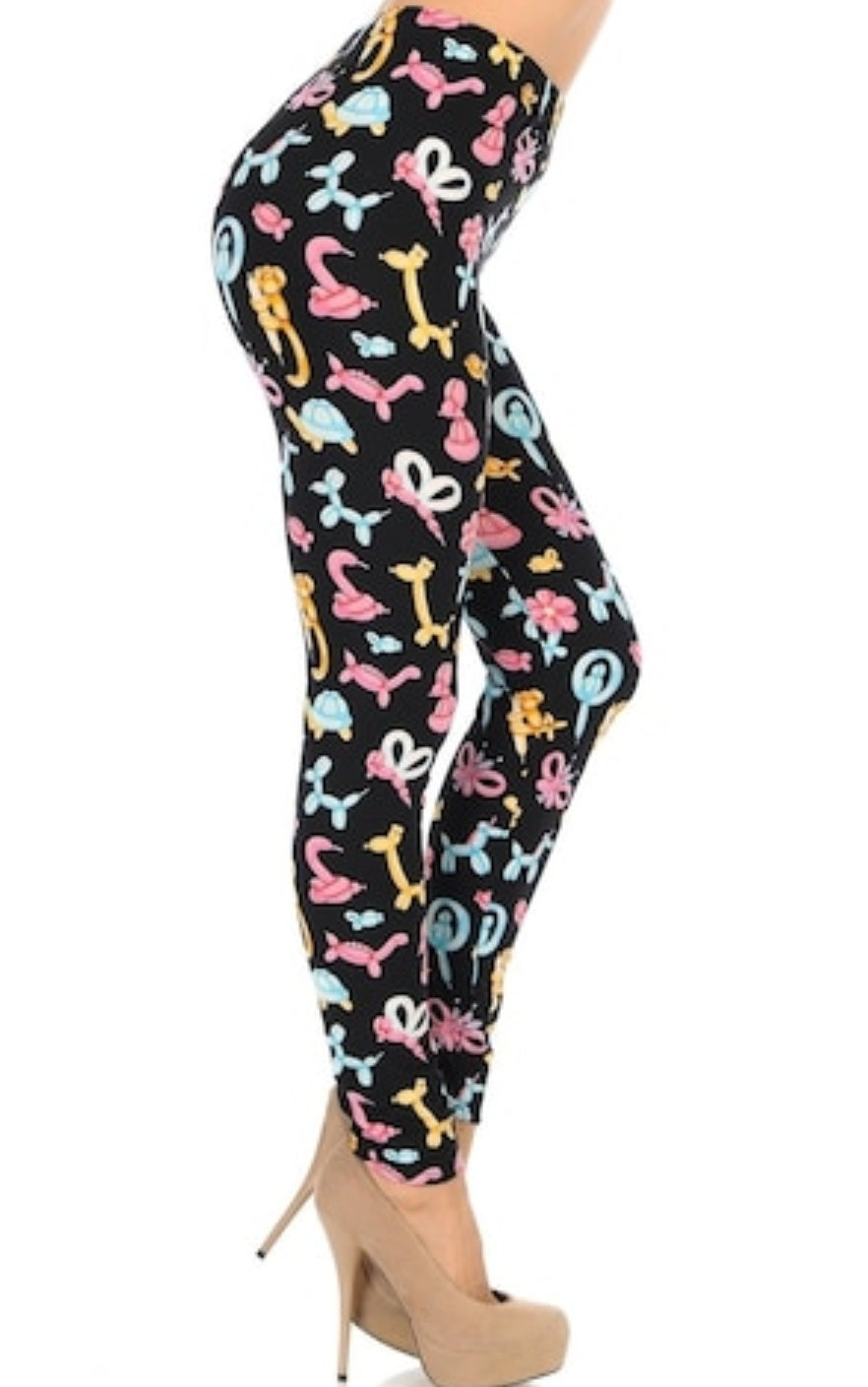 Cute Balloon Animals Buttery Soft Brushed Leggings