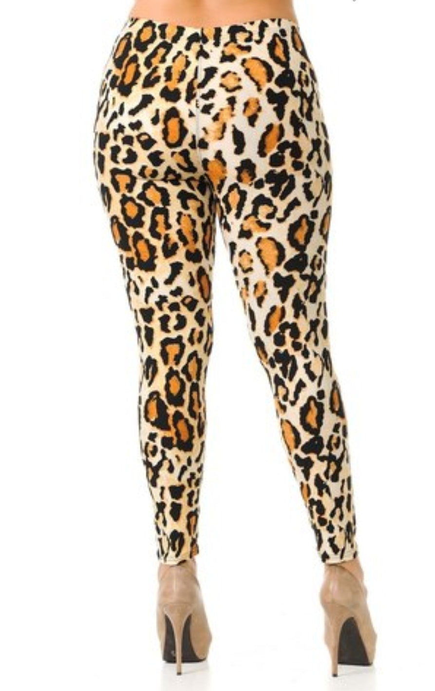 Brazilian Leopard Super Soft Brushed Leggings 3x-5x