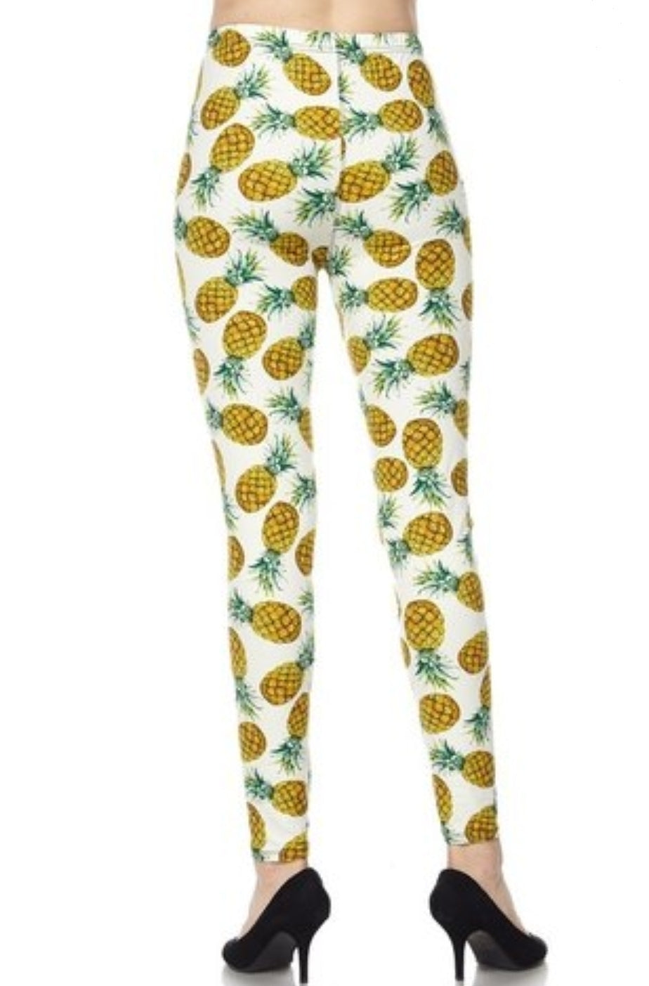 Ivory Pineapple Butter Soft Brushed Leggings