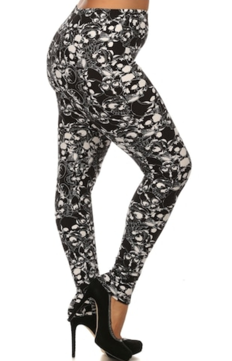 Black Layers of Skulls Leggings