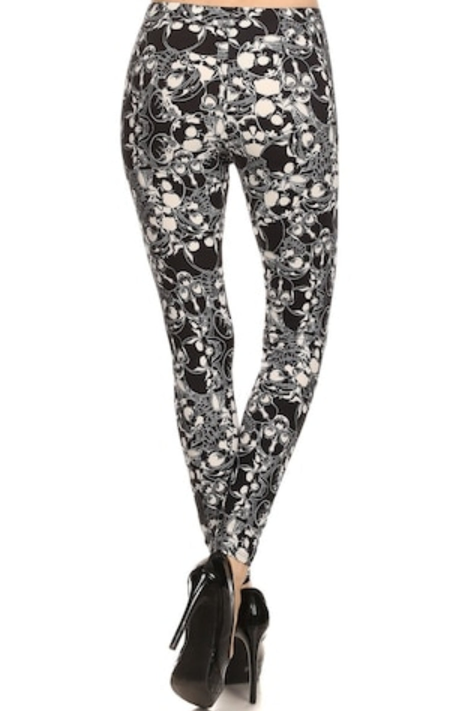 Black Layers of Skulls Leggings