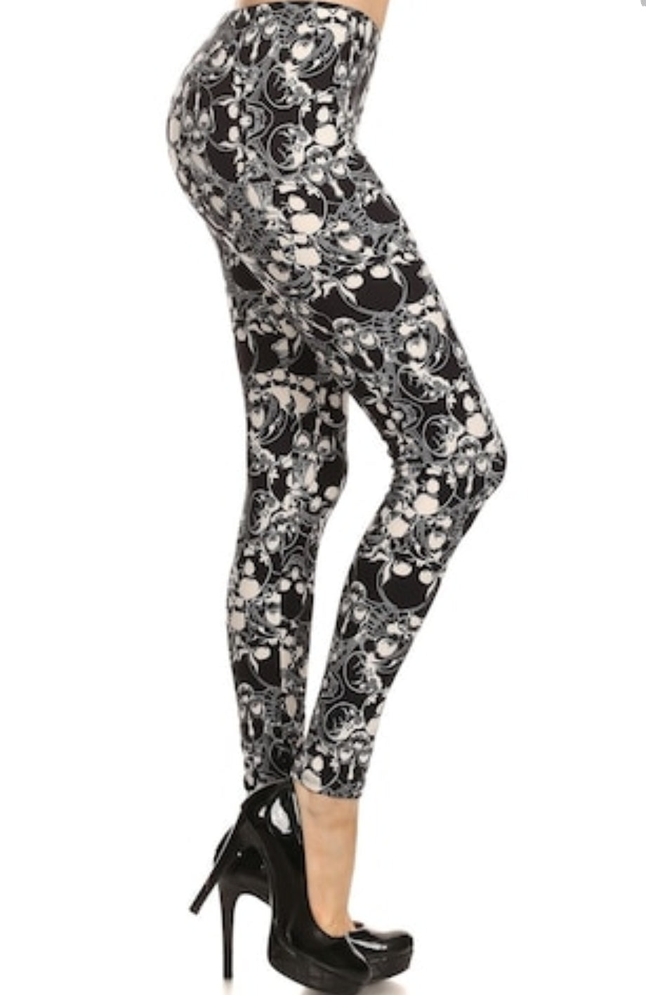 Black Layers of Skulls Leggings