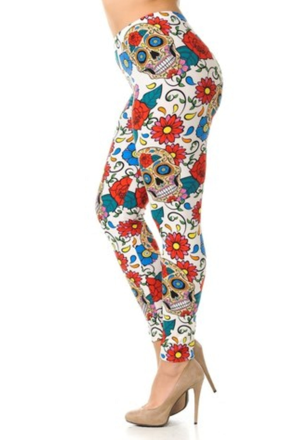 Dreamy Sugar Skulls Buttery Soft Brushed Leggings