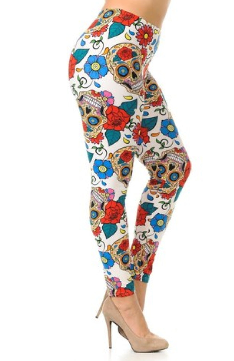 Dreamy Sugar Skulls Buttery Soft Brushed Leggings