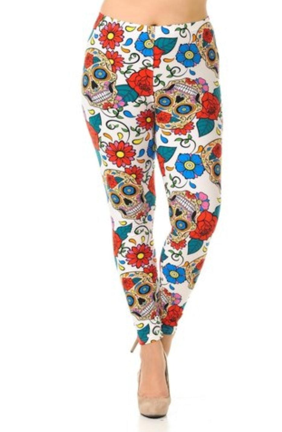 Dreamy Sugar Skulls Buttery Soft Brushed Leggings