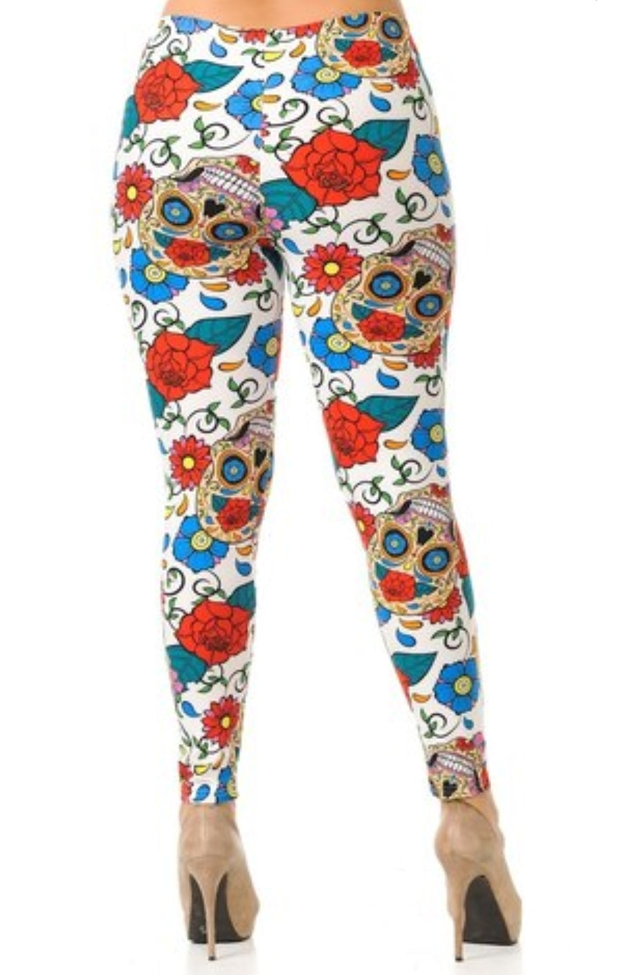 Dreamy Sugar Skulls Buttery Soft Brushed Leggings