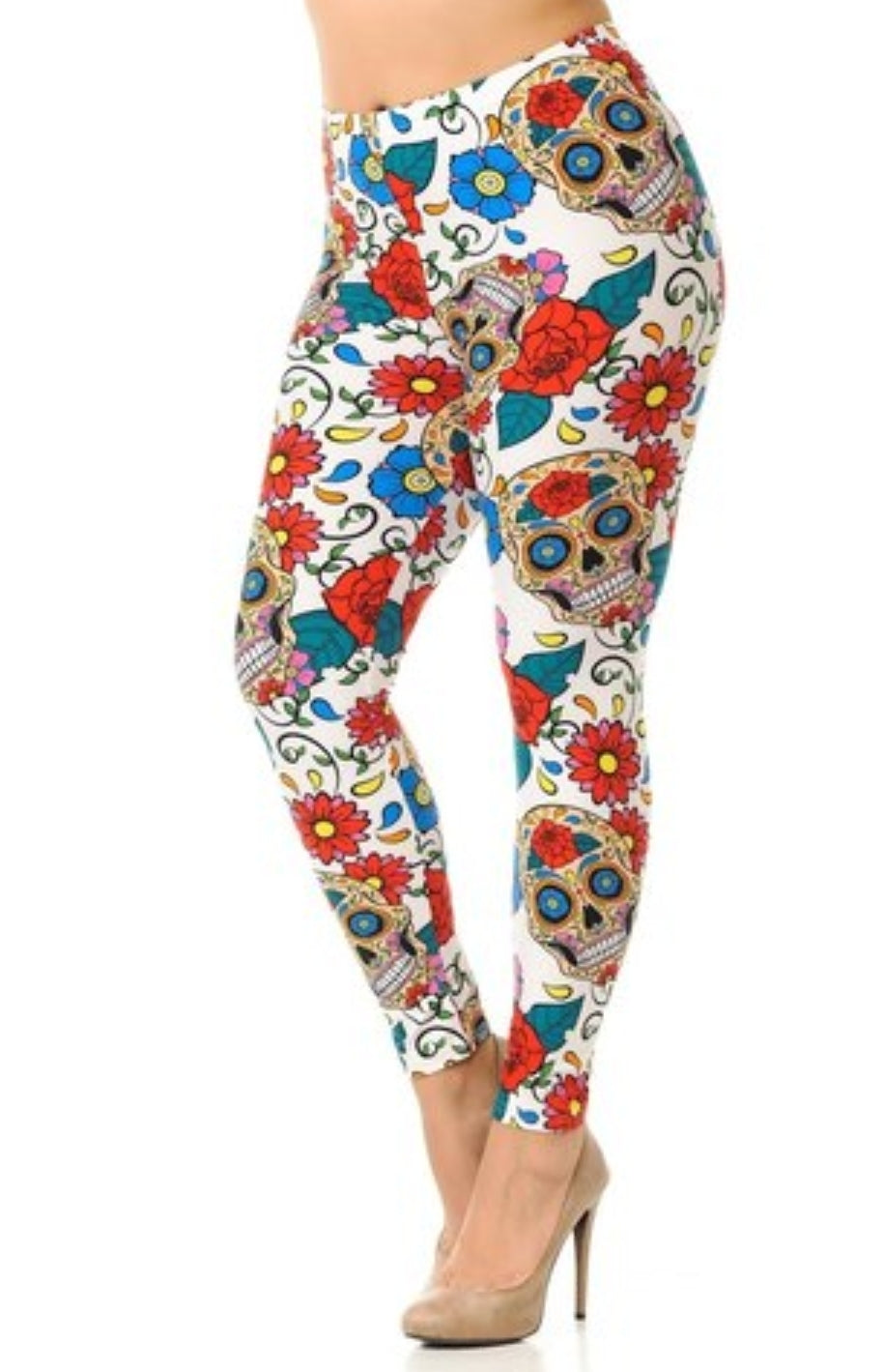 Dreamy Sugar Skulls Buttery Soft Brushed Leggings