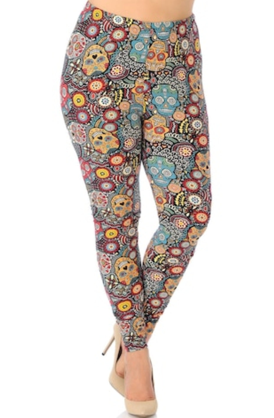 Mango Sugar Skull Super Soft Brushed Leggings