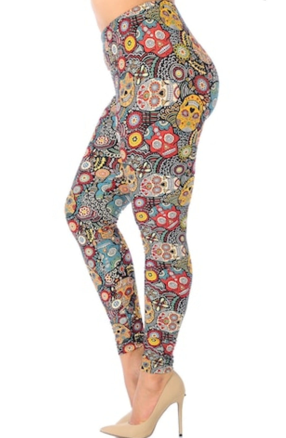 Mango Sugar Skull Super Soft Brushed Leggings