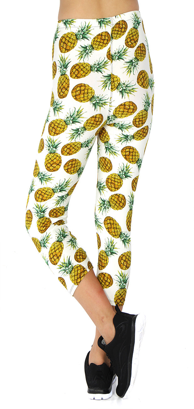 Ivory Pineapple Butter Soft Brushed Leggings